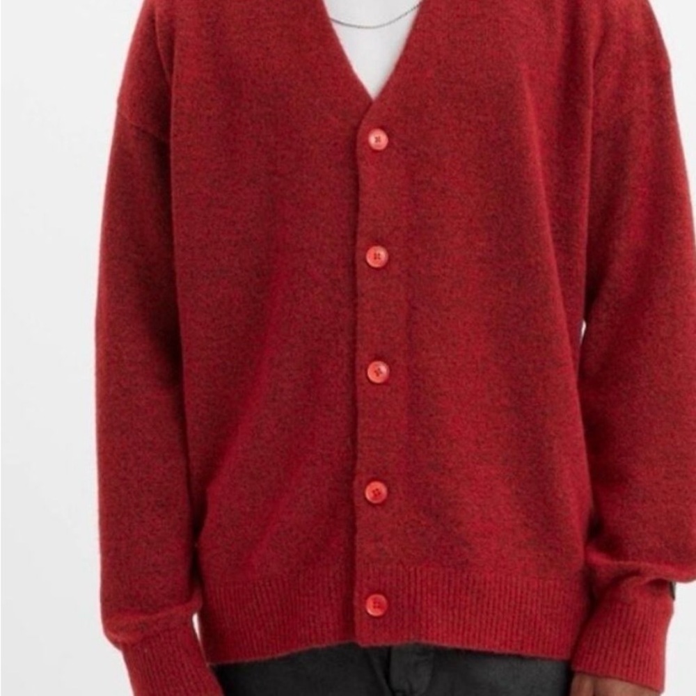 Levi's Bold Red Men's Cardigan Sweater